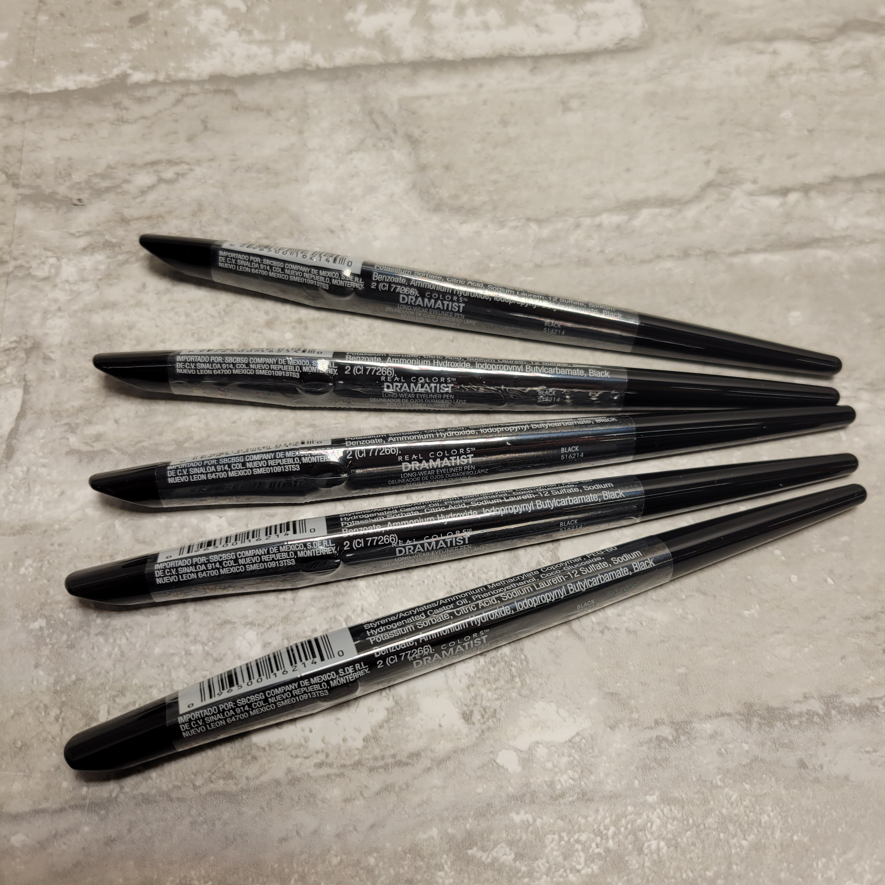 Eyeliner Pen Real Colors Dramatist Long-Wear Eyeliner Pen, Black, Lot of 5 (8063372165358)